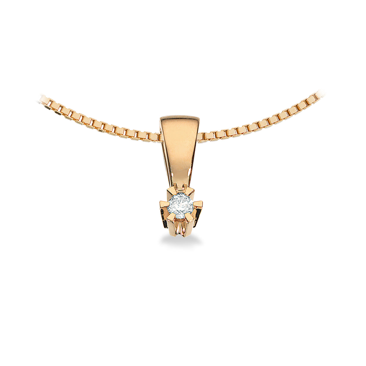 Prinsesse vedhæng 0,03ct w/vvs 14kt. guld