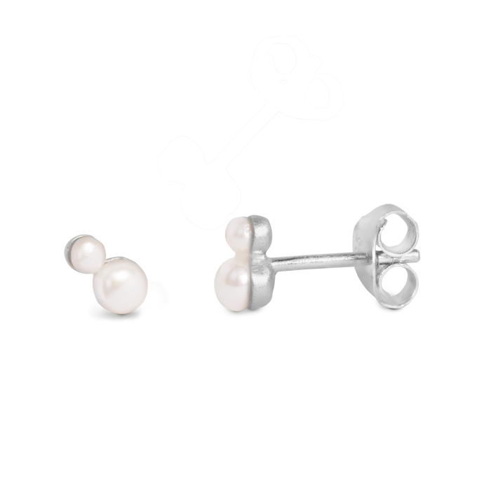Pearl Double øreringe i sølv