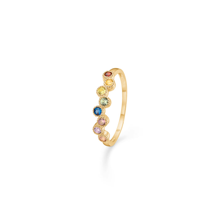 Dido colour ring i 8 kt. guld