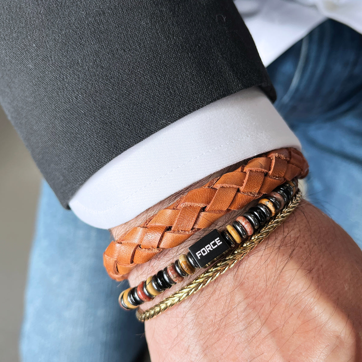 Herre læder armbånd