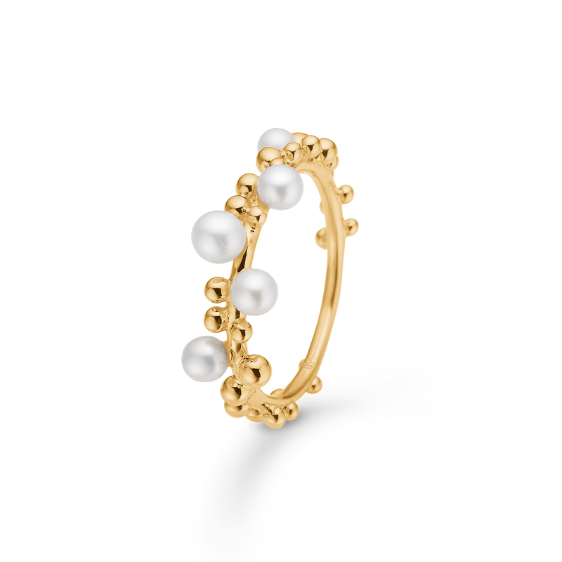 Bubbles N' pearls ring i 14 kt.