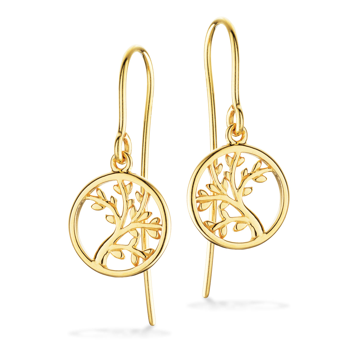 Øreringe i forgyldt sølv