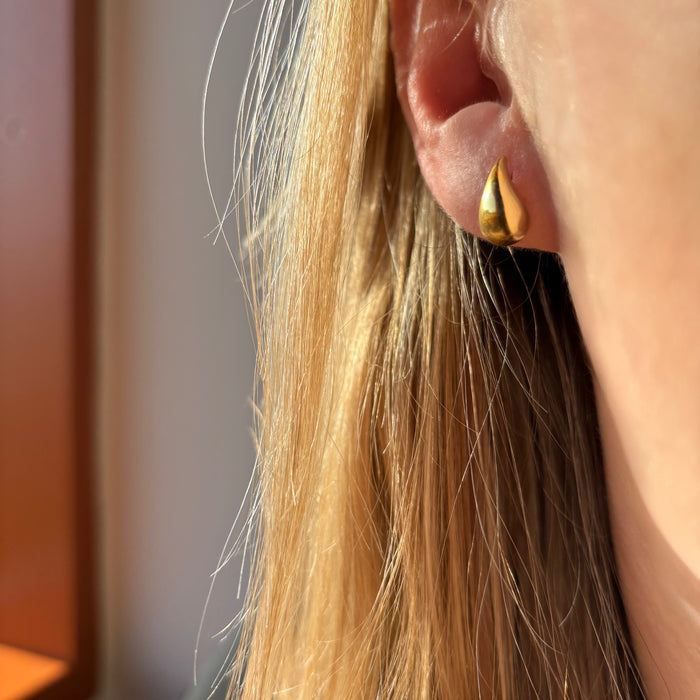 Øreringe i forgyldt sølv