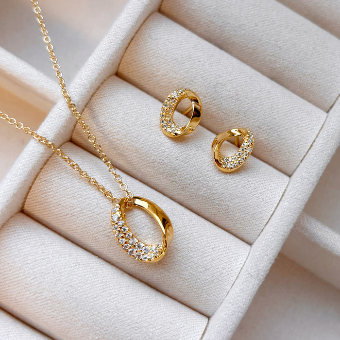 Øreringe i forgyldt sølv