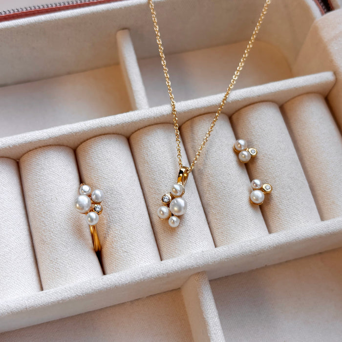 Øreringe i forgyldt sølv