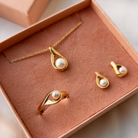 Øreringe i forgyldt sølv