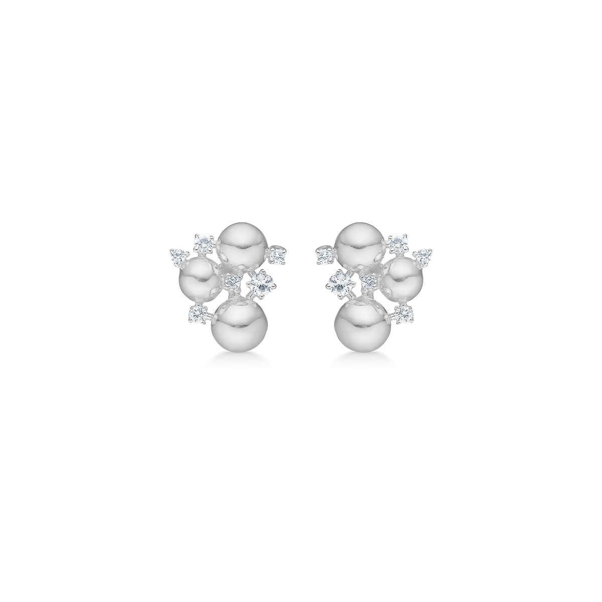 Champagne ørestikker i sølv