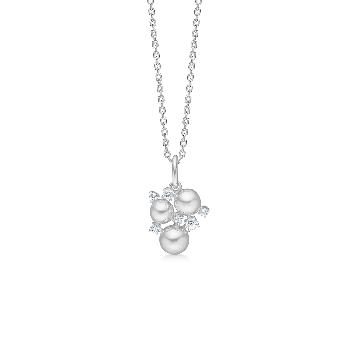 Champange halskæde i sølv