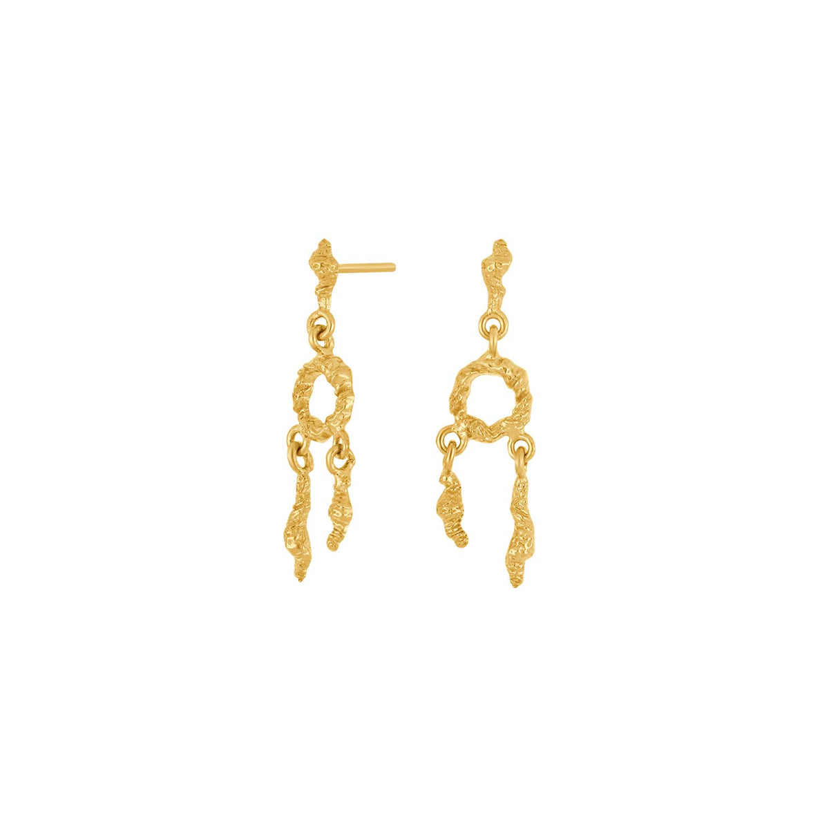 Øreringe i forgyldt sølv