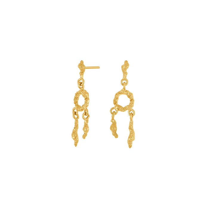 Øreringe i forgyldt sølv