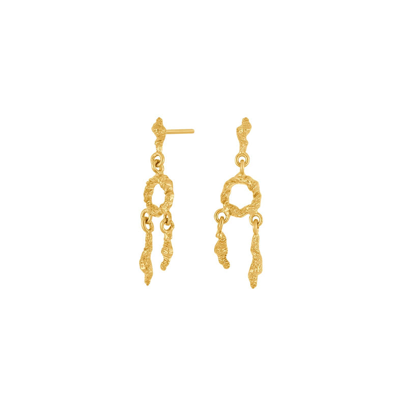 Øreringe i forgyldt sølv