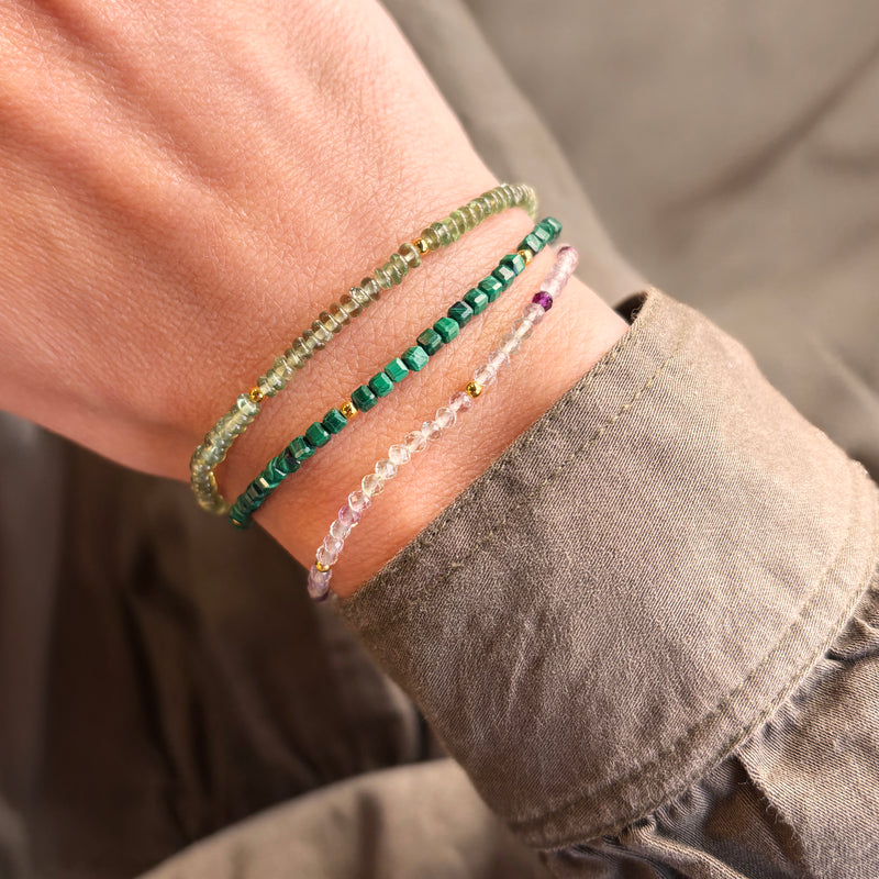 Sten armbånd i forgyldt sølv