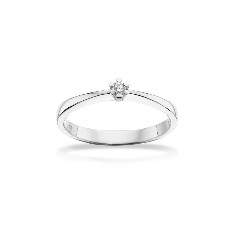 Vida ring 0,03ct w/p1 8kt. hv.guld