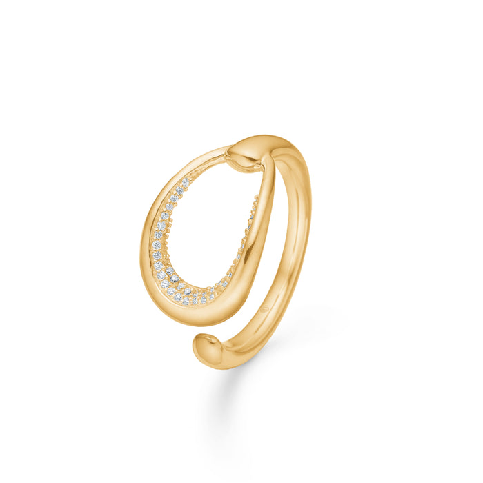 Ellipse ring i 14 kt. guld