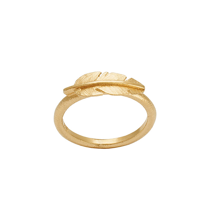 Feather ring i 14 kt. guld