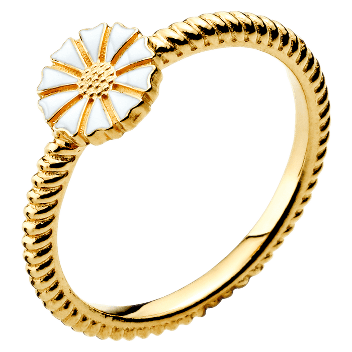 Marguerit ring i forgyldt sølv